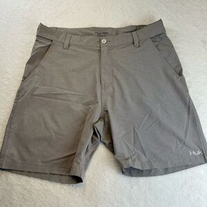 HUK Fishing Mens Performance Fishing Shorts Light Brown Gray Size XL